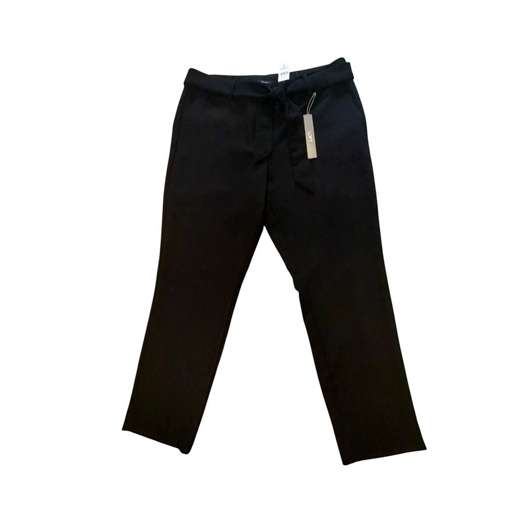 LOFT Black Slim Cropped Trousers NWT | Self-Tie Belt | Work Pants | Size 12